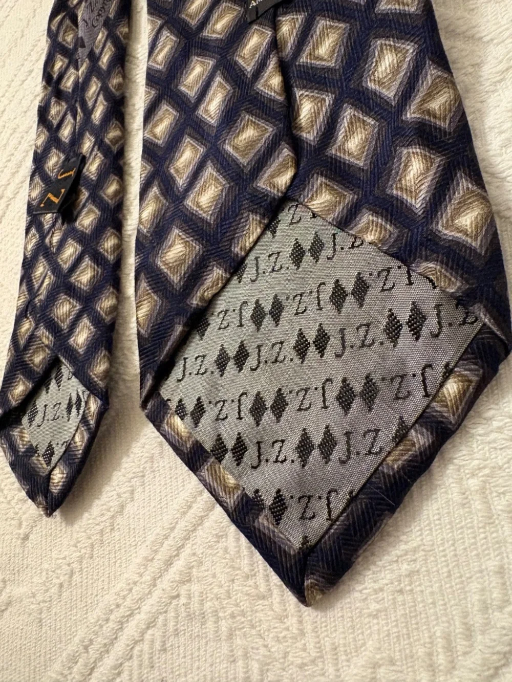 Vintage J.Z. Richards Silk Geometric Tie - Logan's of Lexington